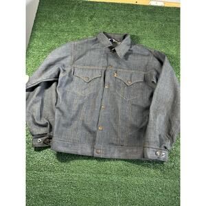 Vintage Levi's Orange Tab Snap Button Denim Type 2 II Dark Wash Jacket Size 20